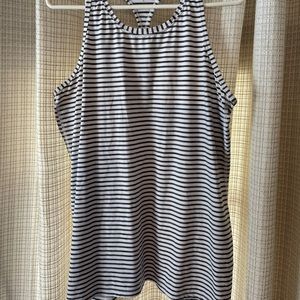Athleta Gray/White Striped Tank